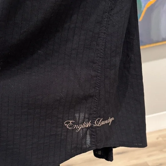 English Laundry Black Dress Shirt with Embroidery